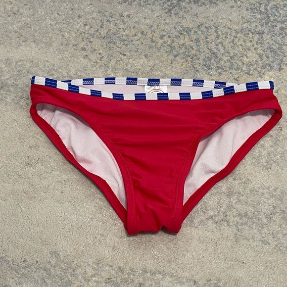 EUC Girl’s Size Medium (7-8 Yrs) Wonder Nation Swim Bikini In Red And Blue - Picture 1 of 5